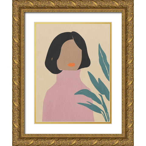 Prudence Gold Ornate Wood Framed Art Print with Double Matting by Sozi