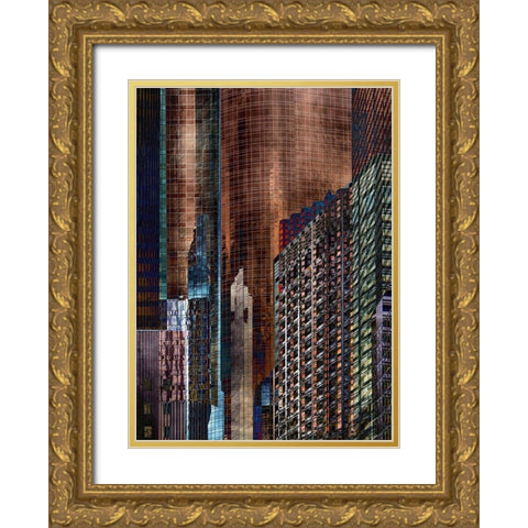 Urban abstract II Gold Ornate Wood Framed Art Print with Double Matting by Labagnara