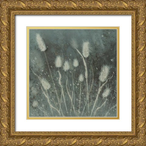 Small grasses Gold Ornate Wood Framed Art Print with Double Matting by Talen