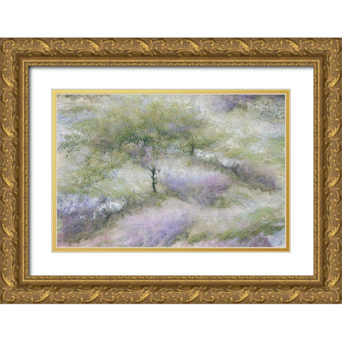 Talen - Flowering heather Gold Ornate Wood Framed Art Print with Double Matting by 1x