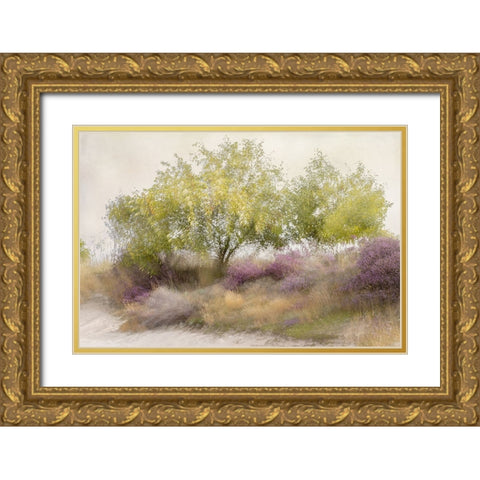 Talen - Flowering Gold Ornate Wood Framed Art Print with Double Matting by 1x