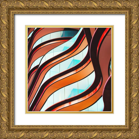 Flour - Concrete Curves Gold Ornate Wood Framed Art Print with Double Matting by Flour
