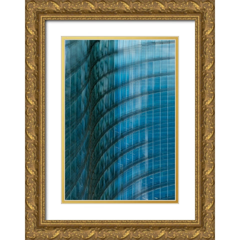 Van Son - Fading Waves Gold Ornate Wood Framed Art Print with Double Matting by Son, Van