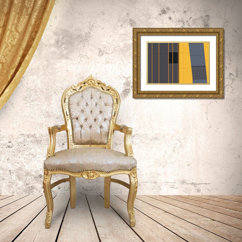 Niezen - Yellow in Abstract Gold Ornate Wood Framed Art Print with Double Matting by Niezen