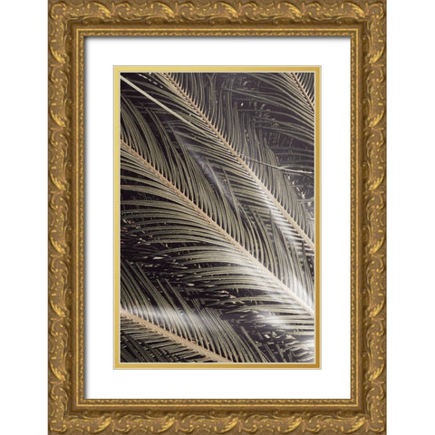 Studio III - Palmblad 002 Gold Ornate Wood Framed Art Print with Double Matting by Studio III