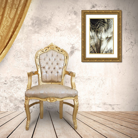 Studio III - Palmblad 003 Gold Ornate Wood Framed Art Print with Double Matting by Studio III