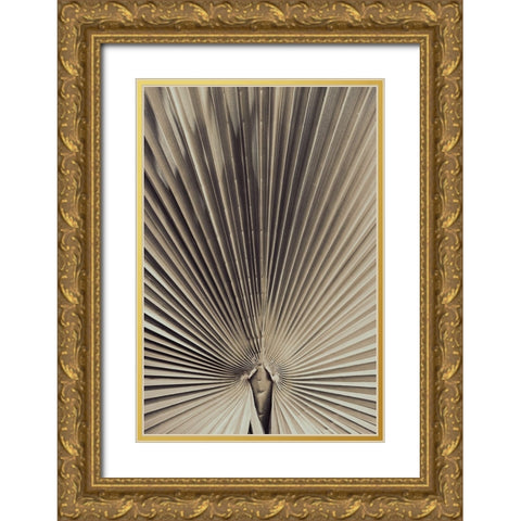 Studio III - Palmblad 001 Gold Ornate Wood Framed Art Print with Double Matting by Studio III