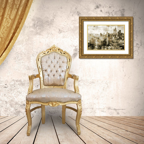 New York Classic Gold Ornate Wood Framed Art Print with Double Matting by Roozbeh