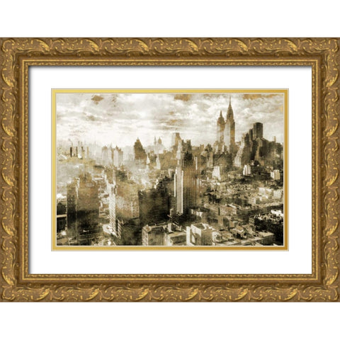 New York Classic Gold Ornate Wood Framed Art Print with Double Matting by Roozbeh