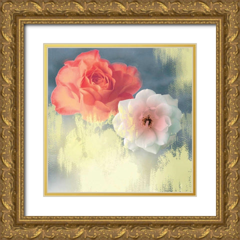 Softness Gold Ornate Wood Framed Art Print with Double Matting by PI Studio