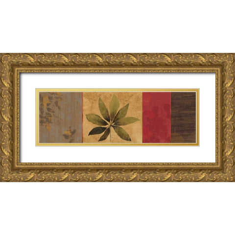 Leaf Impressions I Gold Ornate Wood Framed Art Print with Double Matting by PI Studio