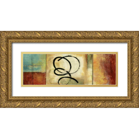 Twirlies I Gold Ornate Wood Framed Art Print with Double Matting by PI Studio