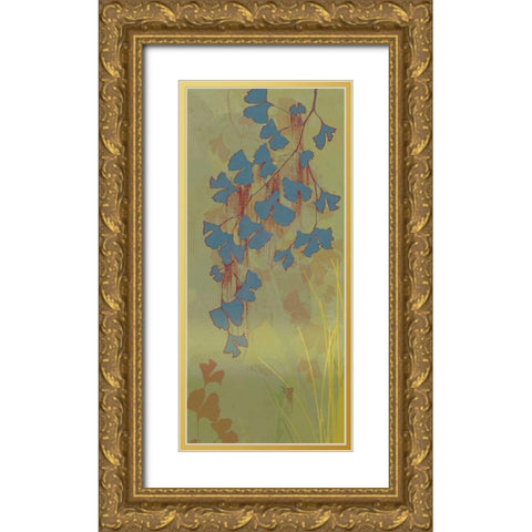 Blue Ivy Gold Ornate Wood Framed Art Print with Double Matting by PI Studio