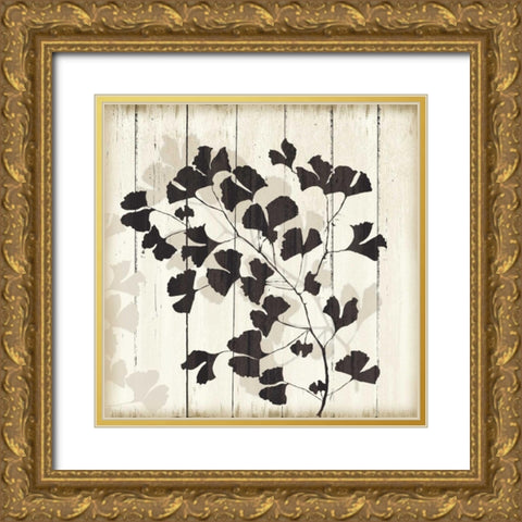 Shadow on Wood I Gold Ornate Wood Framed Art Print with Double Matting by PI Studio