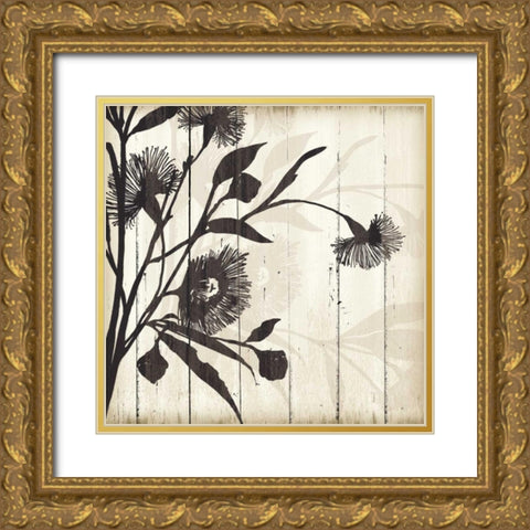 Shadow on Wood II Gold Ornate Wood Framed Art Print with Double Matting by PI Studio