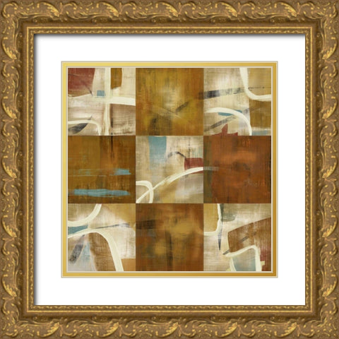 Abstraction Gold Ornate Wood Framed Art Print with Double Matting by PI Studio
