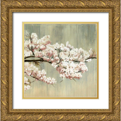 Blossoms Gold Ornate Wood Framed Art Print with Double Matting by PI Studio