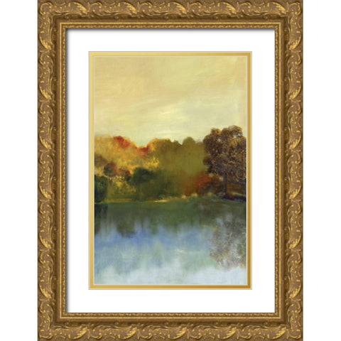 Natural Gold Ornate Wood Framed Art Print with Double Matting by PI Studio