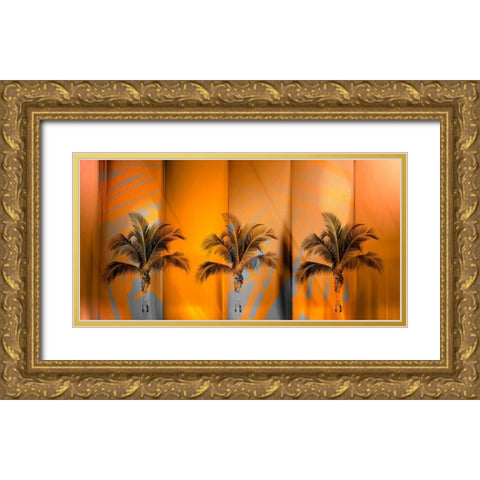 Tropicana Gold Ornate Wood Framed Art Print with Double Matting by PI Studio