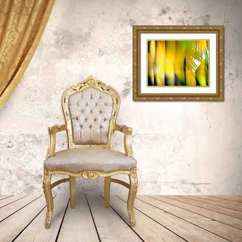 Yellow Shades Gold Ornate Wood Framed Art Print with Double Matting by PI Studio