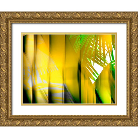 Yellow Shades Gold Ornate Wood Framed Art Print with Double Matting by PI Studio