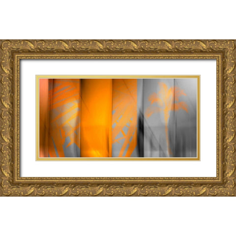Orange Shades Gold Ornate Wood Framed Art Print with Double Matting by PI Studio