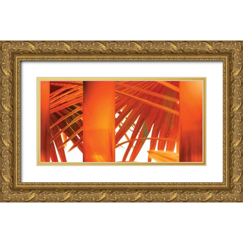 Juicy Gold Ornate Wood Framed Art Print with Double Matting by PI Studio