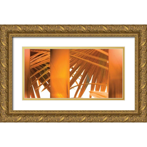 Tangerine Gold Ornate Wood Framed Art Print with Double Matting by PI Studio