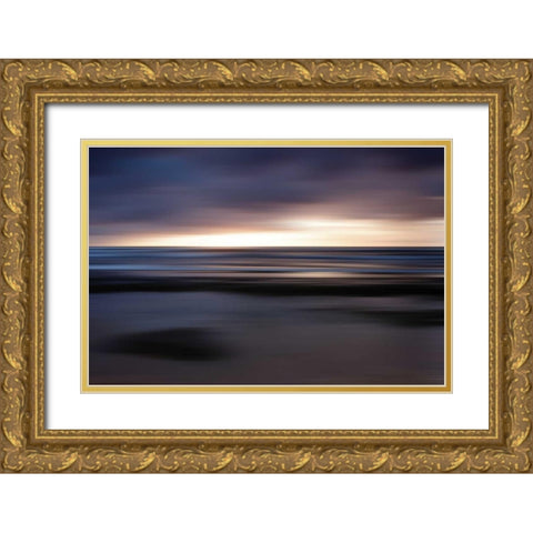 Northern Lights Gold Ornate Wood Framed Art Print with Double Matting by PI Studio
