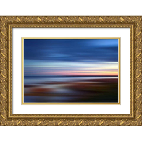 Blue on the Horizon Gold Ornate Wood Framed Art Print with Double Matting by PI Studio