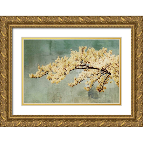 Snowfall Gold Ornate Wood Framed Art Print with Double Matting by PI Studio