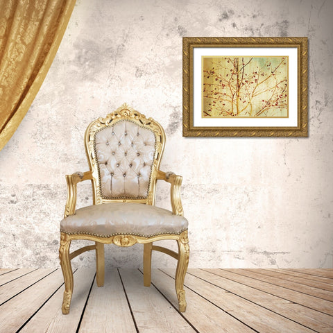 Etched Gold Ornate Wood Framed Art Print with Double Matting by PI Studio