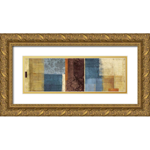 Textures Gold Ornate Wood Framed Art Print with Double Matting by PI Studio