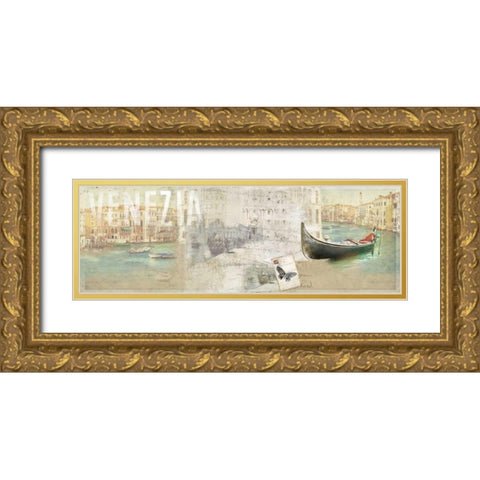 Venezia Gold Ornate Wood Framed Art Print with Double Matting by PI Studio