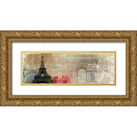 Paris Gold Ornate Wood Framed Art Print with Double Matting by PI Studio