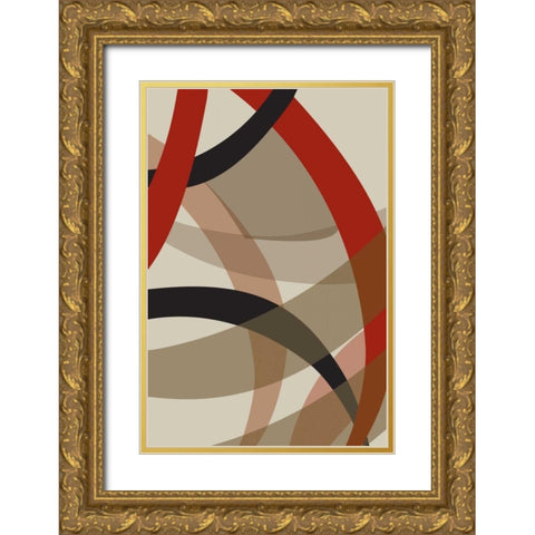 Loose II Gold Ornate Wood Framed Art Print with Double Matting by PI Studio