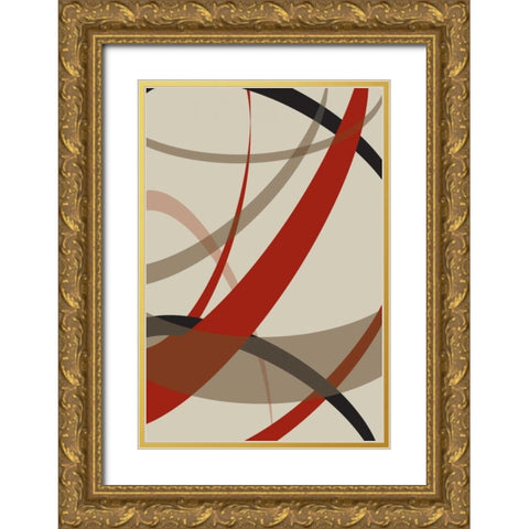 Loose III Gold Ornate Wood Framed Art Print with Double Matting by PI Studio