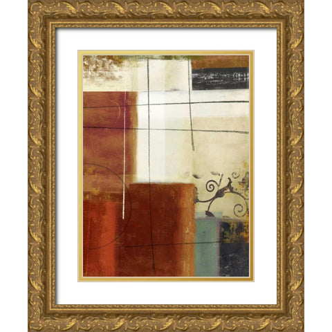 Interlocked II Gold Ornate Wood Framed Art Print with Double Matting by PI Studio