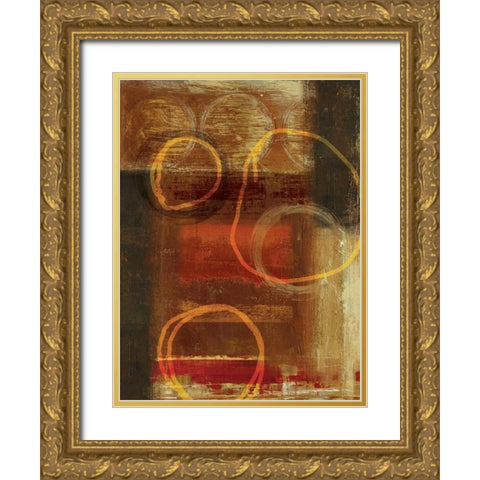 Interlocked III Gold Ornate Wood Framed Art Print with Double Matting by PI Studio