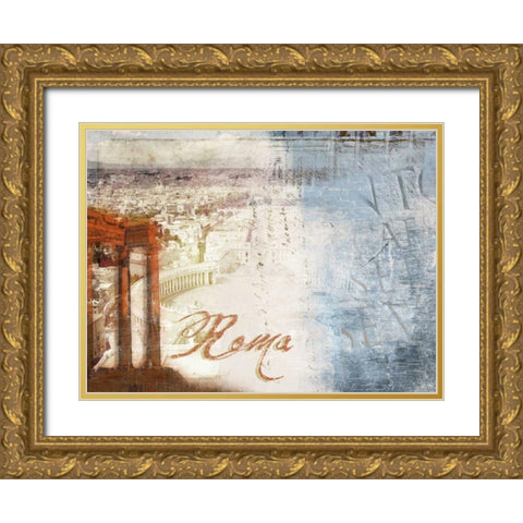 Roma Gold Ornate Wood Framed Art Print with Double Matting by PI Studio