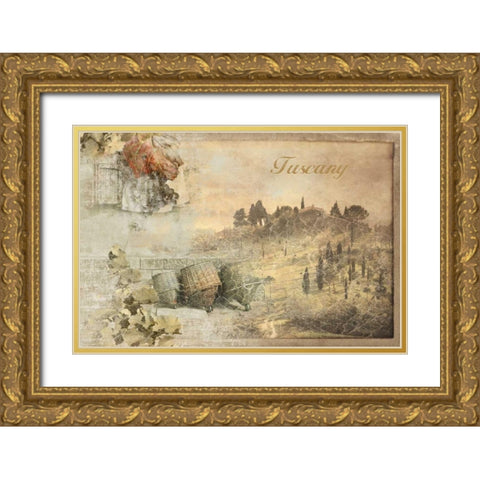 Tuscany Gold Ornate Wood Framed Art Print with Double Matting by PI Studio