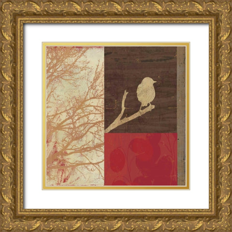 Perched Gold Ornate Wood Framed Art Print with Double Matting by PI Studio