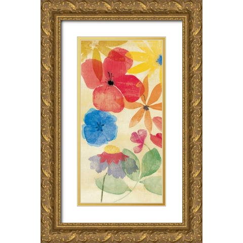 Field Floral I Gold Ornate Wood Framed Art Print with Double Matting by PI Studio