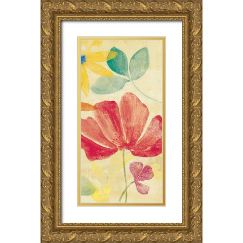 Field Floral II Gold Ornate Wood Framed Art Print with Double Matting by PI Studio