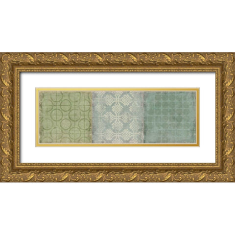 Spring Pattern Gold Ornate Wood Framed Art Print with Double Matting by PI Studio