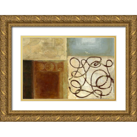 Bits and Pieces Gold Ornate Wood Framed Art Print with Double Matting by PI Studio