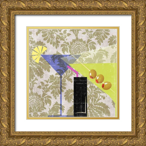 Cocktail I  Gold Ornate Wood Framed Art Print with Double Matting by PI Studio