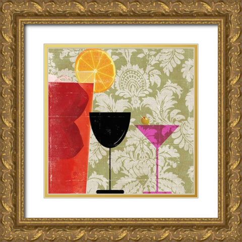 Cocktail II Gold Ornate Wood Framed Art Print with Double Matting by PI Studio