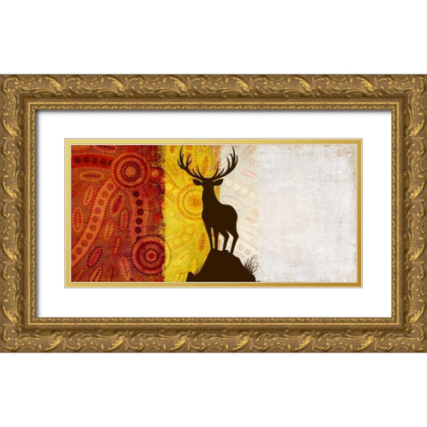 Gray Light Gold Ornate Wood Framed Art Print with Double Matting by PI Studio