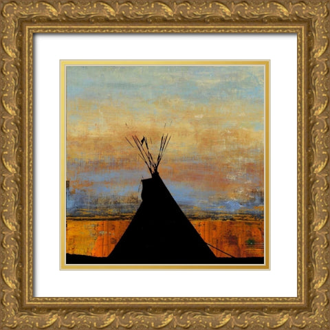 Sharp Mountain Gold Ornate Wood Framed Art Print with Double Matting by PI Studio